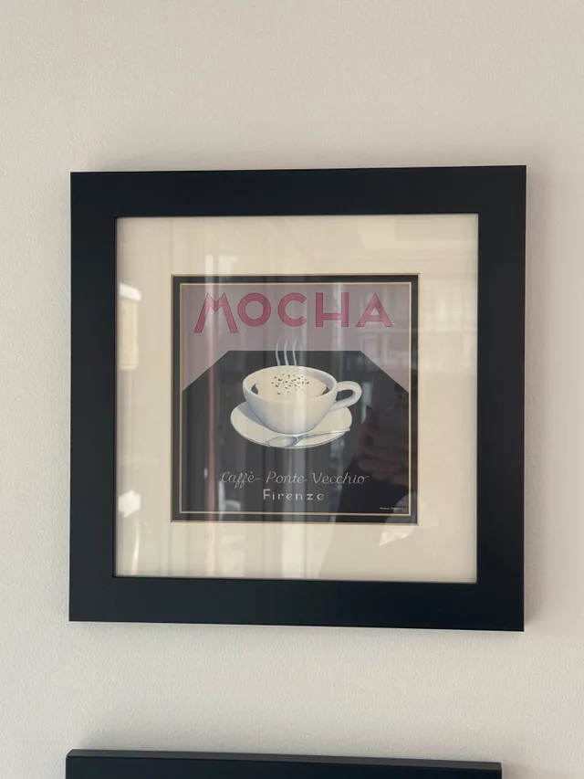 Stylish "Mocha" Coffee Print in Black Frame thumbnail