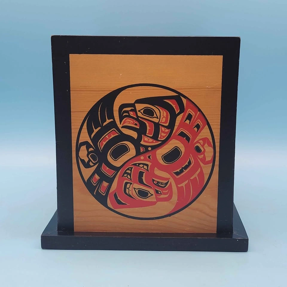 Pacific Northwest Haida Artwork Wooden Box by Clarence A. Wells - photo 5