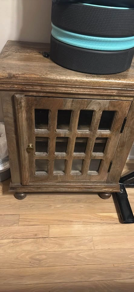 Rustic Wood Lattice Door Side Cabinet or side table - photo 2