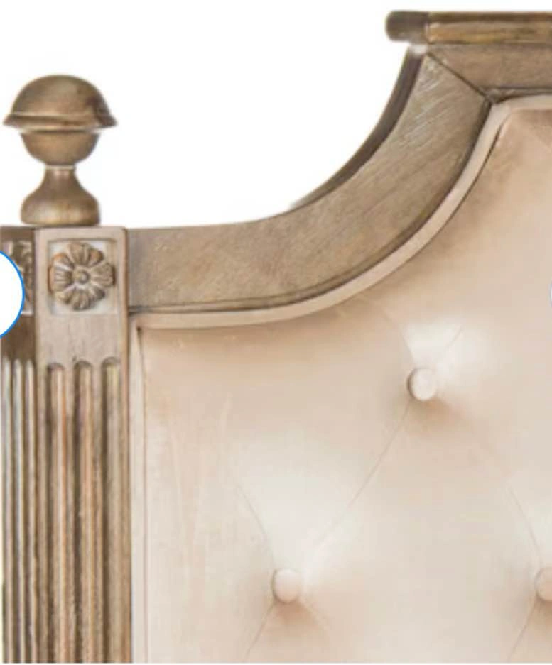 SAFAVIEH Rustic Wood Beige Tufted Linen Full Headboard - photo 4