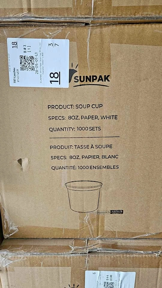 Sunpak White Paper Soup Cups