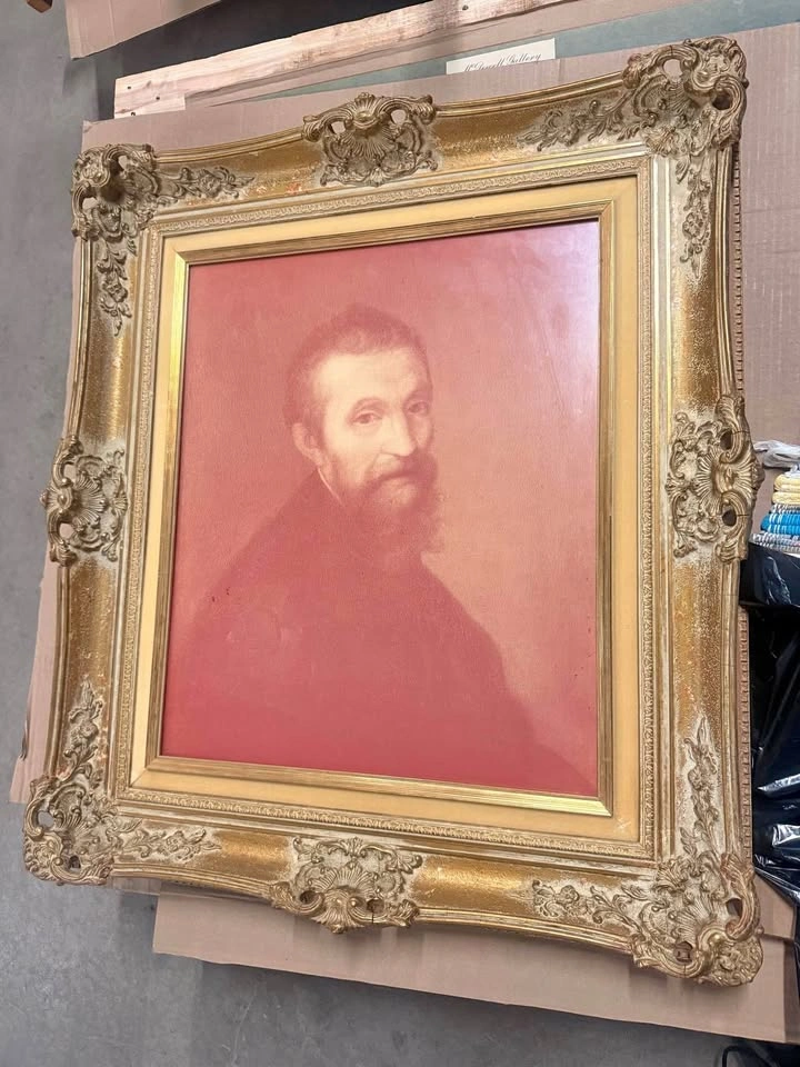 Vintage Large Framed Portrait of Michelangelo – Cavouk Studio
