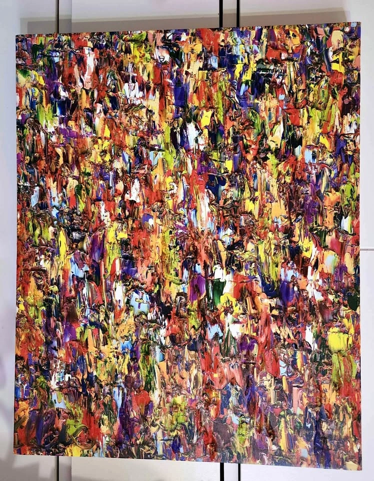 Multicolored Abstract Oil Painting On 16in.×20in. Canvas