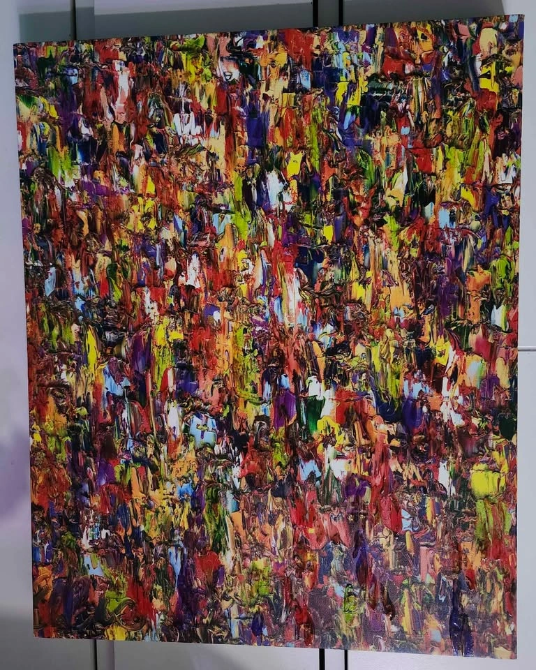 Multicolored Abstract Oil Painting On 16in.×20in. Canvas - photo 2