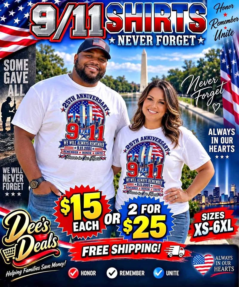 9/11 Shirts Sizes XS-6XL