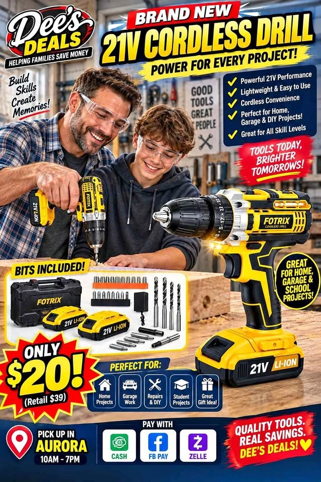Cordless Power Drill set BRAND NEW IN BOX ONLY $20