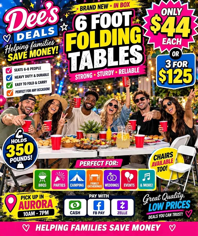 6 Foot Folding Table BRAND NEW IN BOX