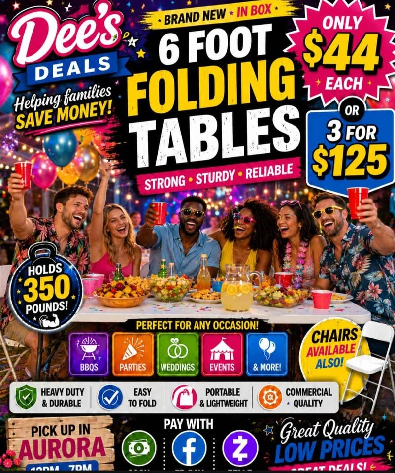 6 Foot Folding Table BRAND NEW IN BOX - photo 3