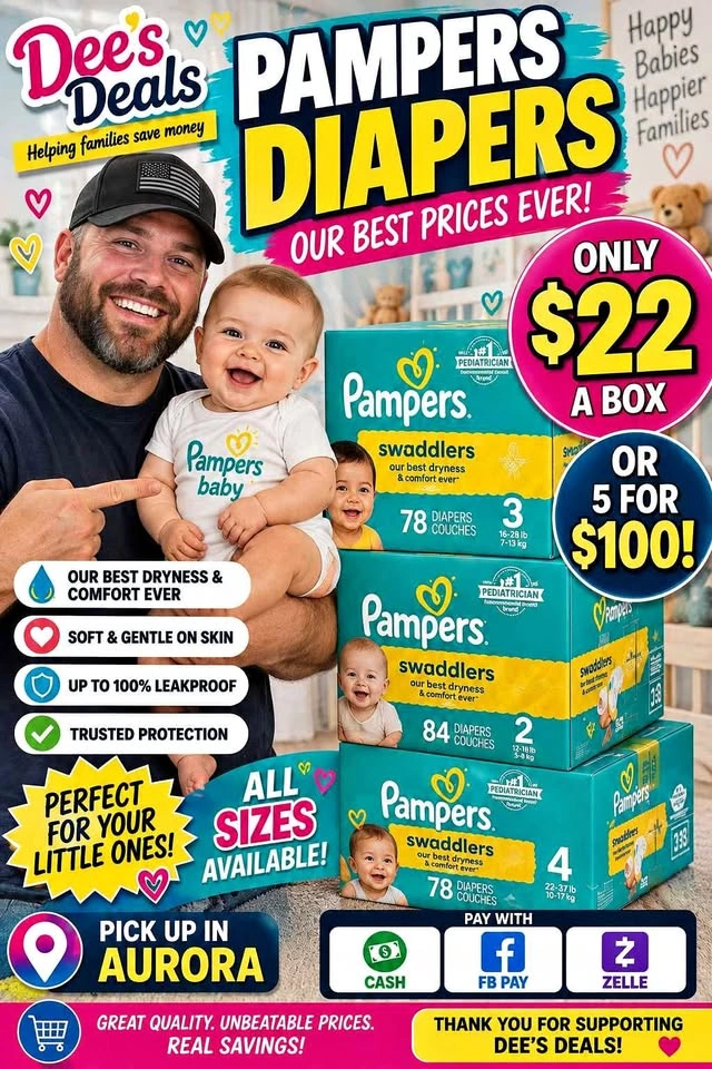 Pampers Diapers Sale $22 a box