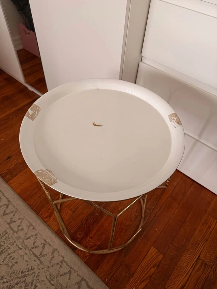 Gold & White Accent Side Table - photo 3