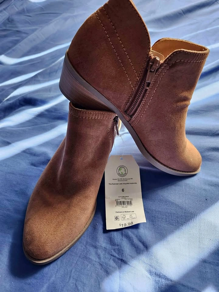 Chestnut Brown Microsuede Women's Ankle Booties