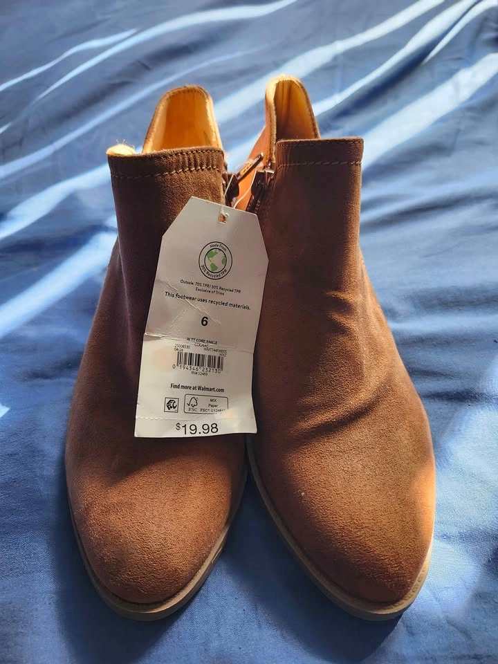 Chestnut Brown Microsuede Women's Ankle Booties - photo 3