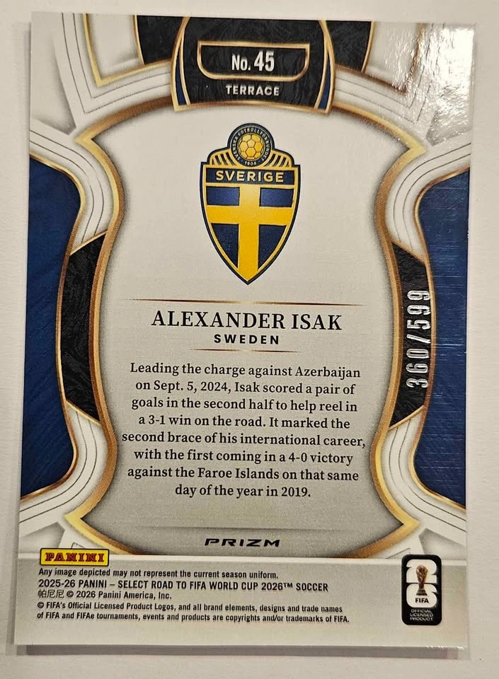 Panini Select Road to FIFA World Cup 2026 Alexander Isak - photo 2