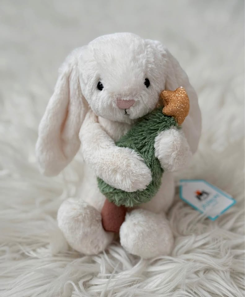 🎄🐰RARE Jellycat Bunny with Christmas Tree (BNWT)
