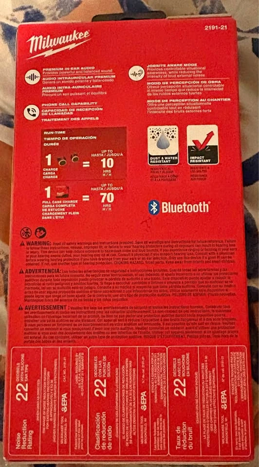 Milwaukee REDLITHIUM USB Bluetooth Jobsite Ear Buds (2191-21)
