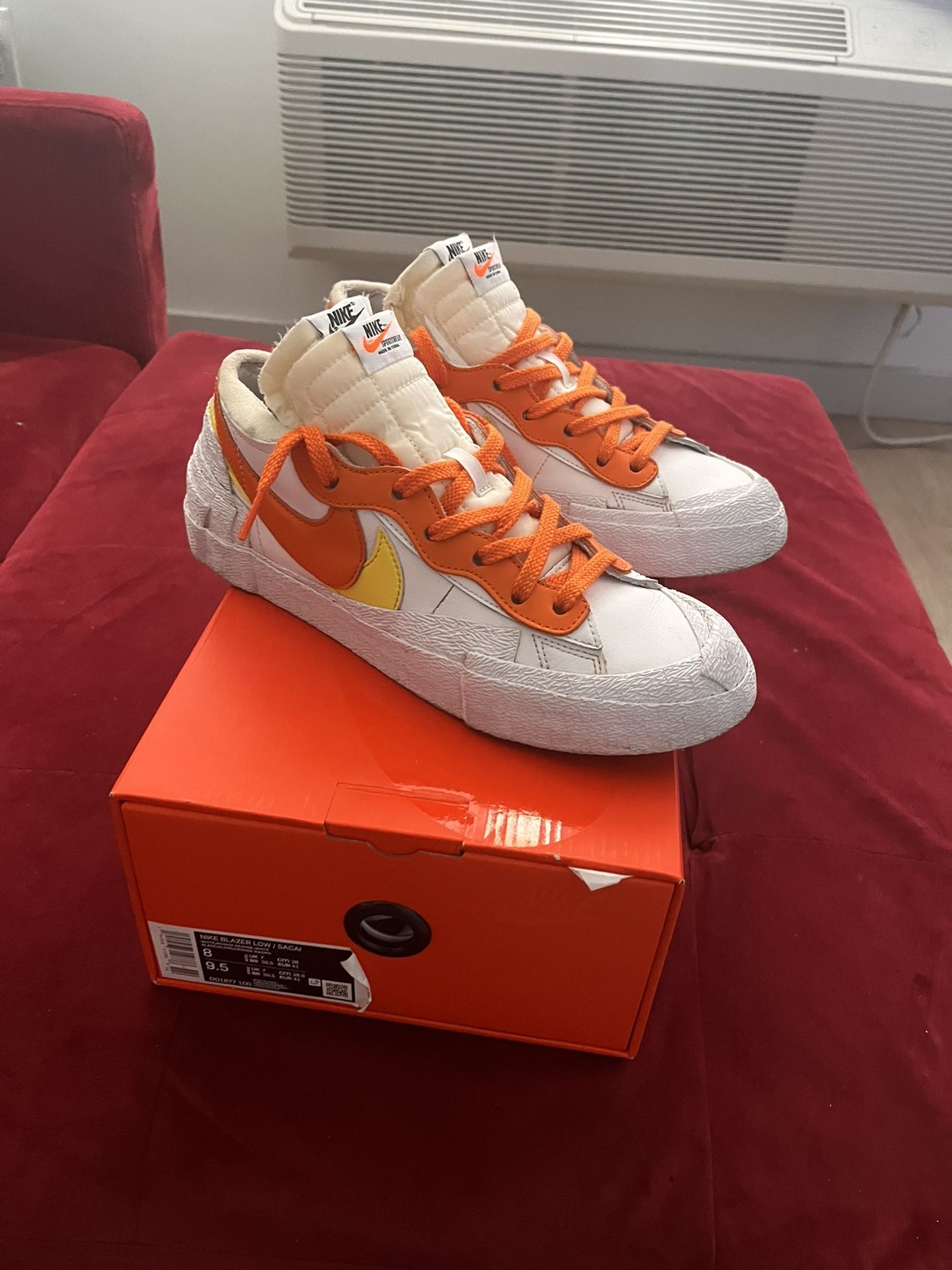 Nike Sacai Blazer Low White Magma Orange