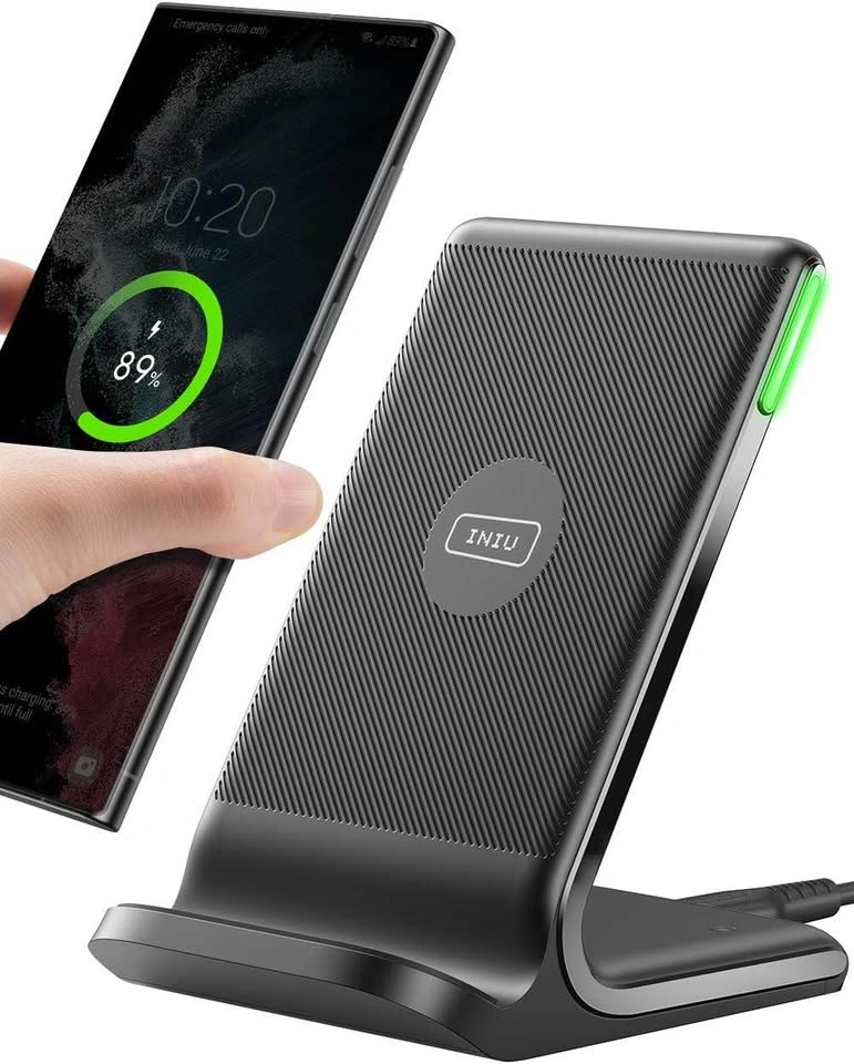 INIU 15W Fast Wireless Charging Stand — Dual Coils (Gray)