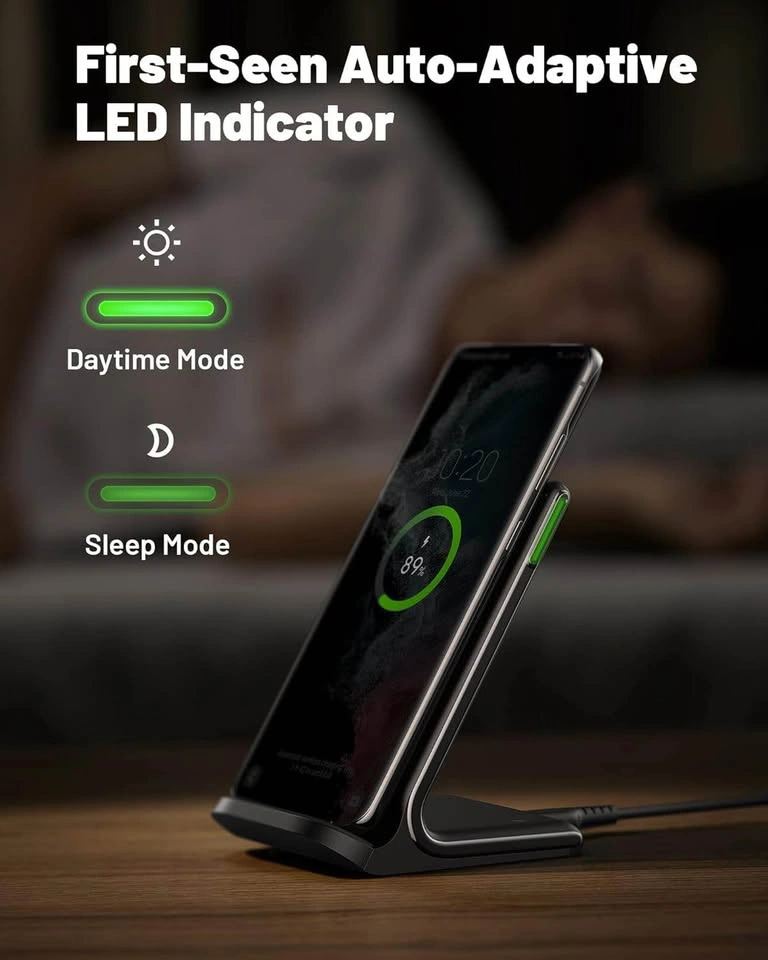 INIU 15W Fast Wireless Charging Stand — Dual Coils (Gray) - photo 3