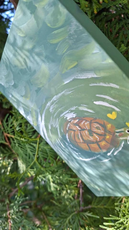 🐢 Hand-Painted Turtle Canvas - photo 2