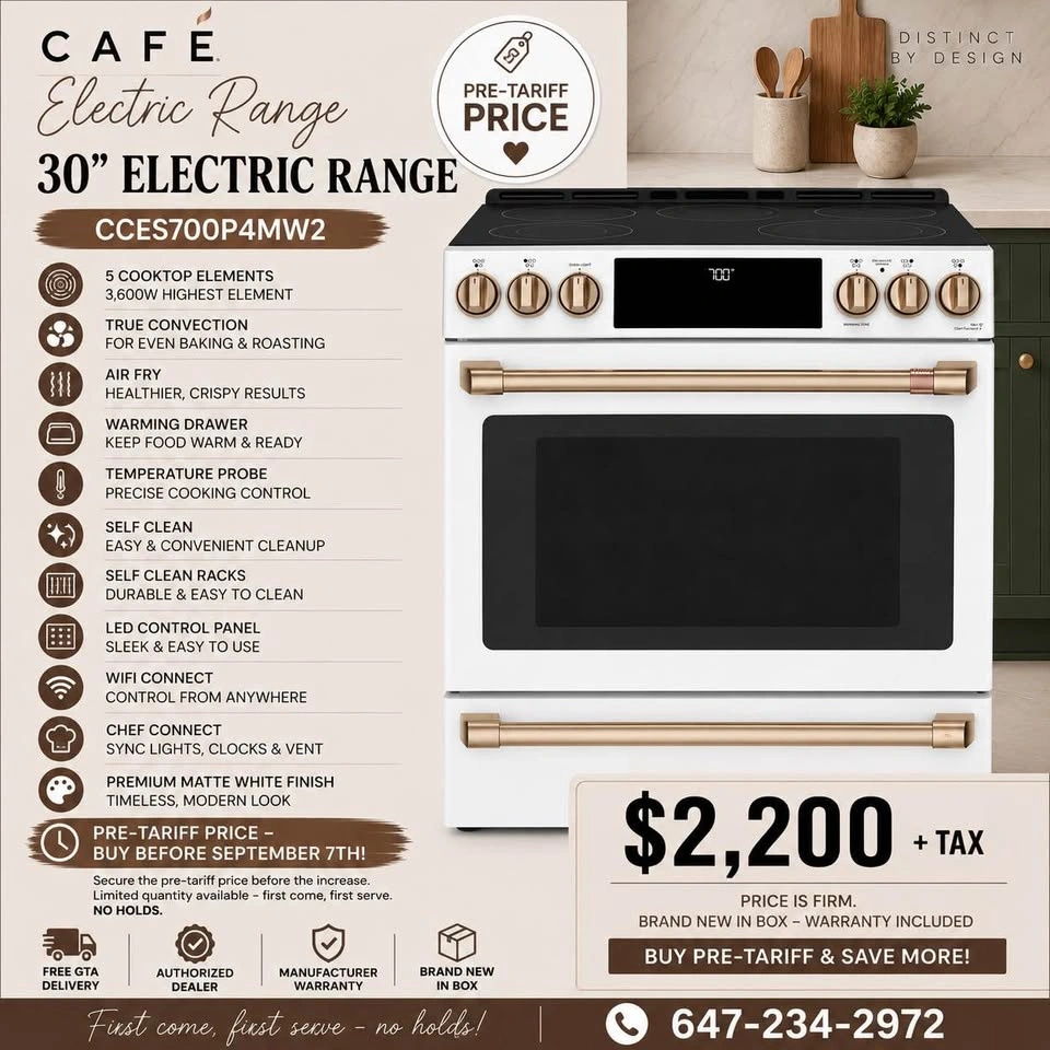 BNIB Café Matte White 30” Electric Range - photo 2