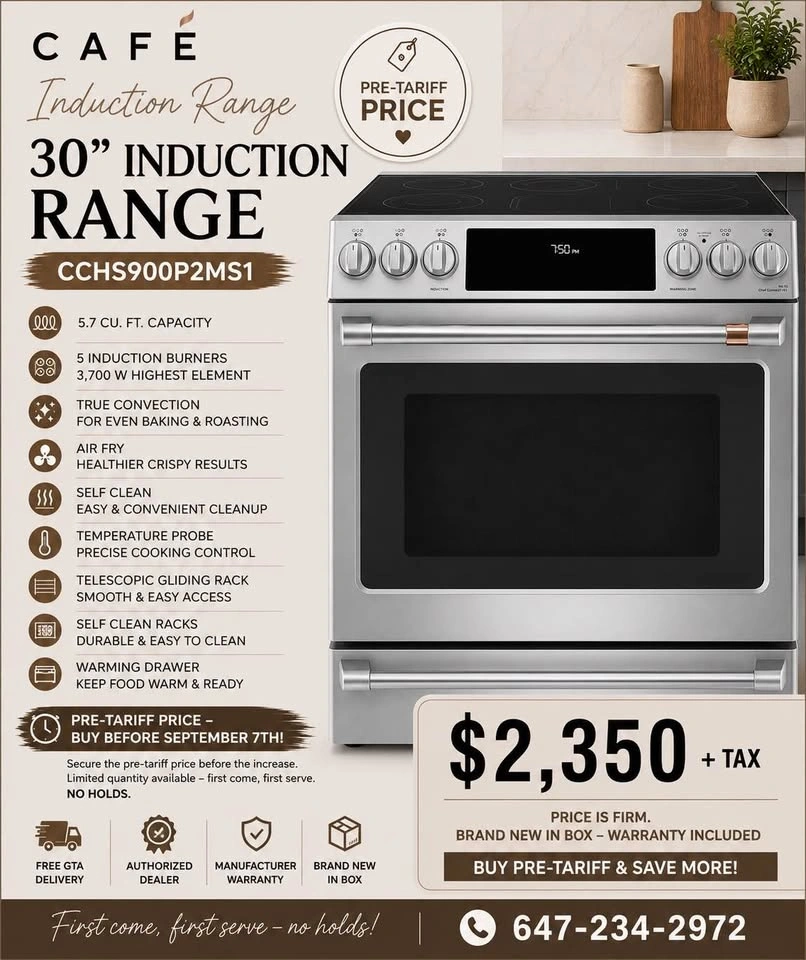 Café 30” Induction Range – Brand New – Pre-Tariff - photo 2