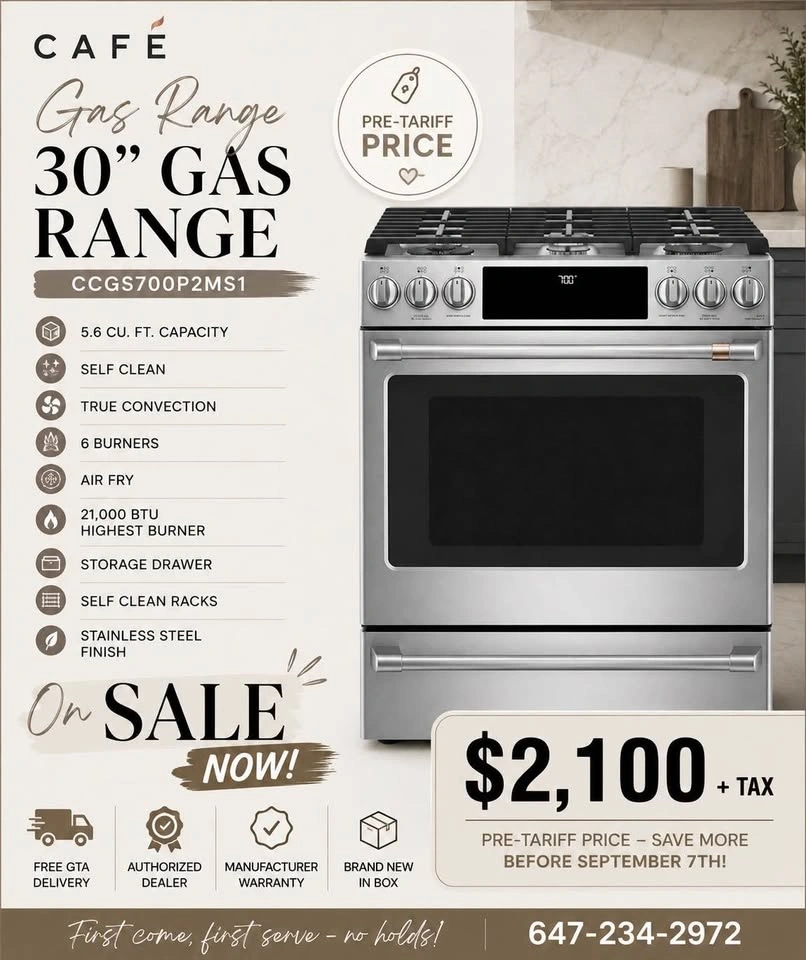 Café 30” Gas Range – Brand New – $2,100 Pre-Tariff - photo 2