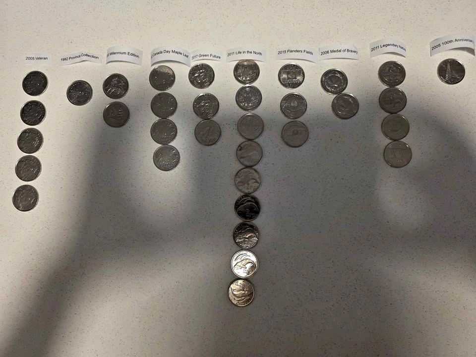 Lot of 34 Canadian Commemorative Quarter Collection