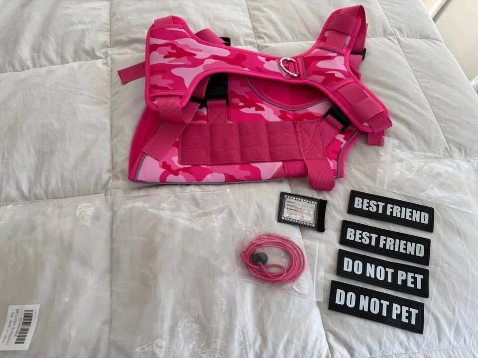 Brand New Pink XL Reflective Glow Dog Harness with Velcro Tags - photo 5