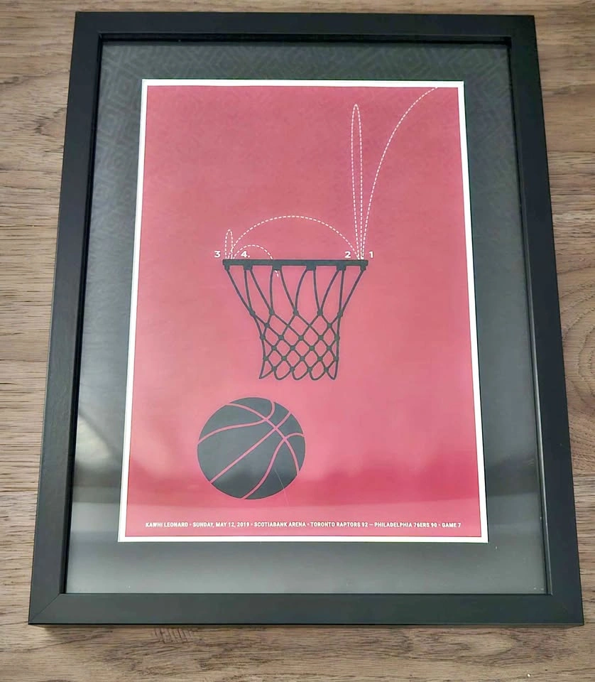 Framed Kawhi Leonard 2019 Game 7 'The Shot' Poster