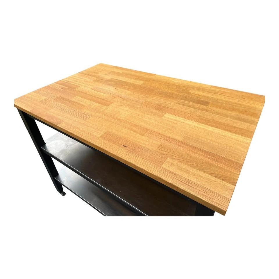 IKEA STENSTORP Solid Wood Kitchen Island, Oak & Black - photo 5