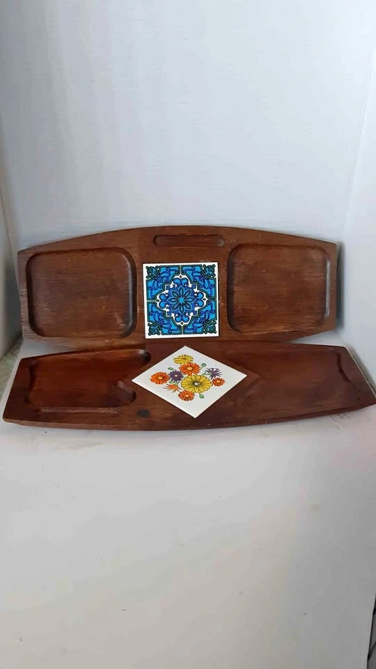 Tempo Vintage Hand Crafted Hardwood Serving Trays - Set of 2