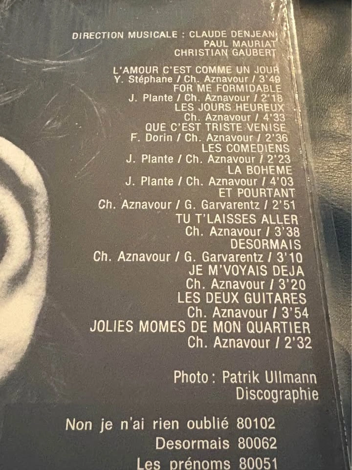 Charles Aznavour – Vinyl LP (Barclay 80106, Canadian Pressing) - photo 4