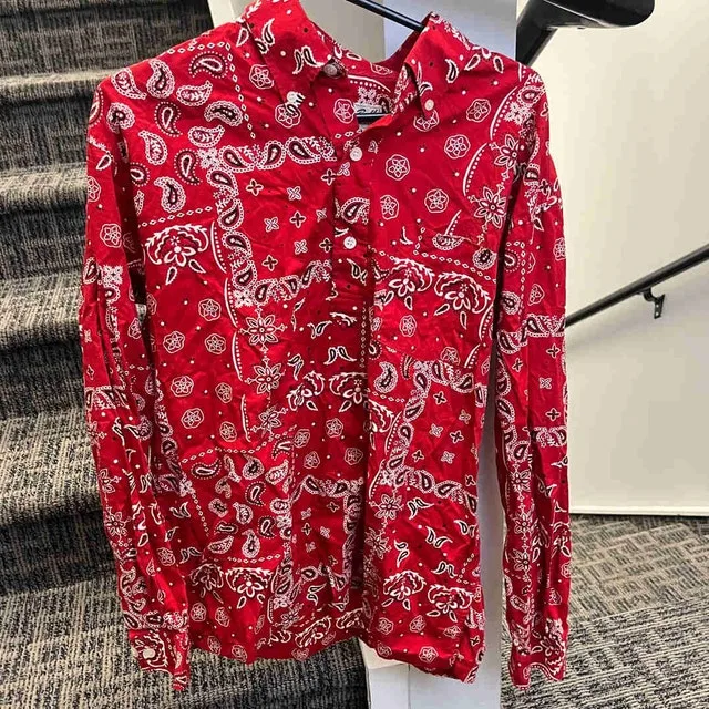 Red Bandana Paisley Button Up