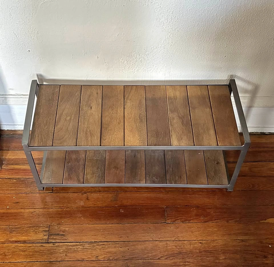 West Elm shoes/ book shelf