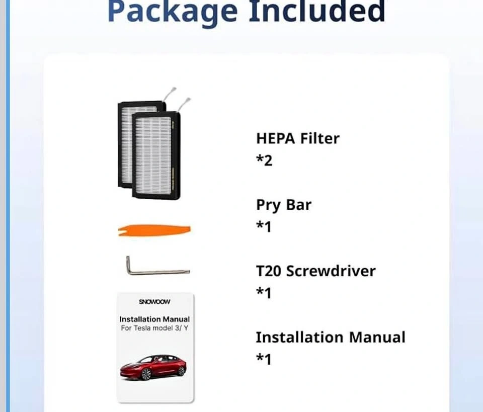 Tesla model 3 Hepa cabin air filter