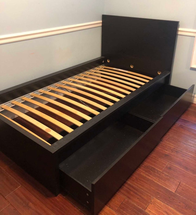 Delivery Available: Twin size Storage bed frame