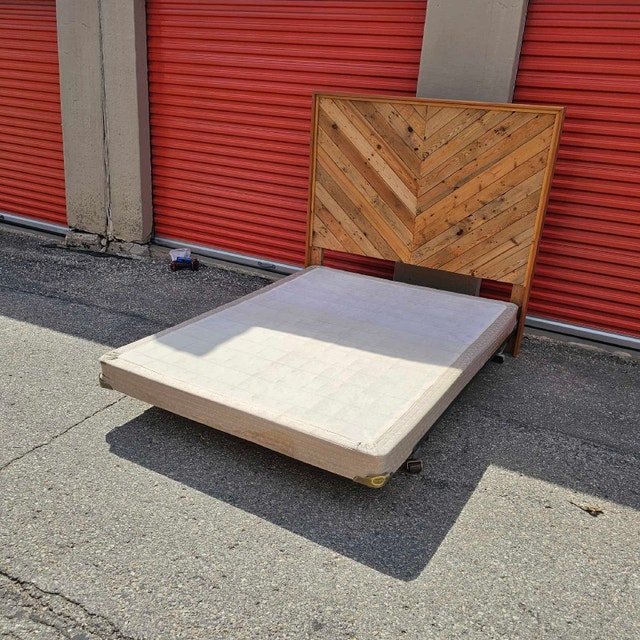 Queen Size Bed Frame, Headboard, and Box Spring - photo 2