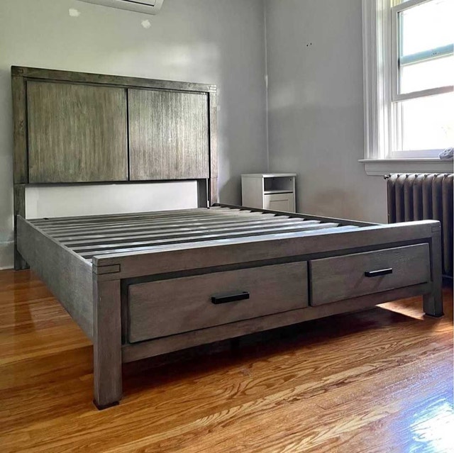 Delivery Available: Queen Size bed frame with 2 Storage drawers