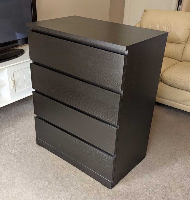 Delivery Available: Malm Dresser 4 Drawer