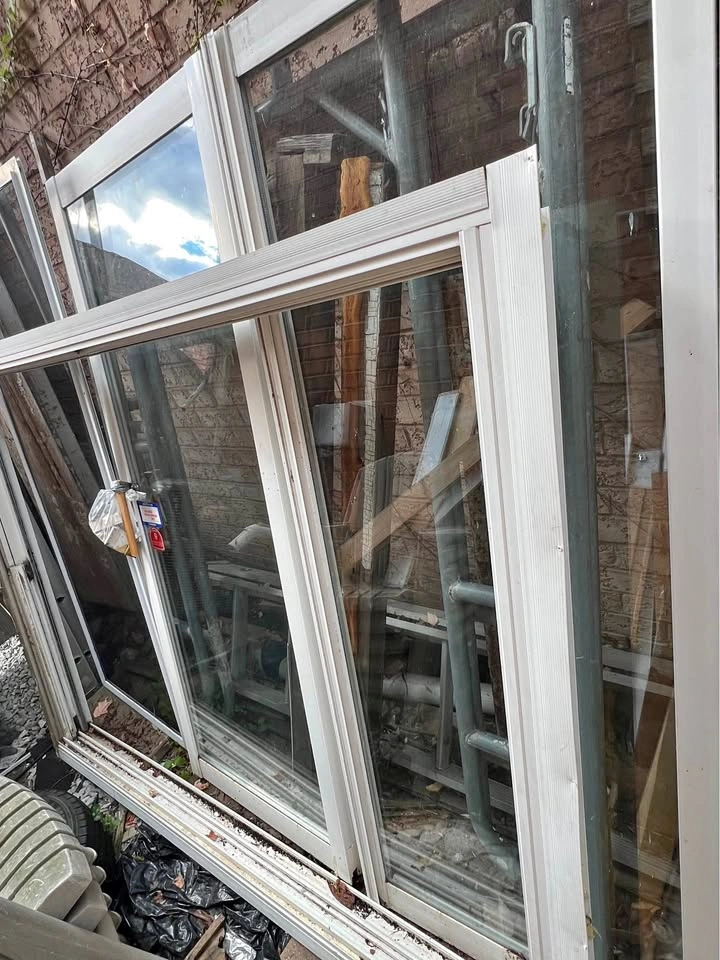 White Vinyl Sliding Glass Patio Door