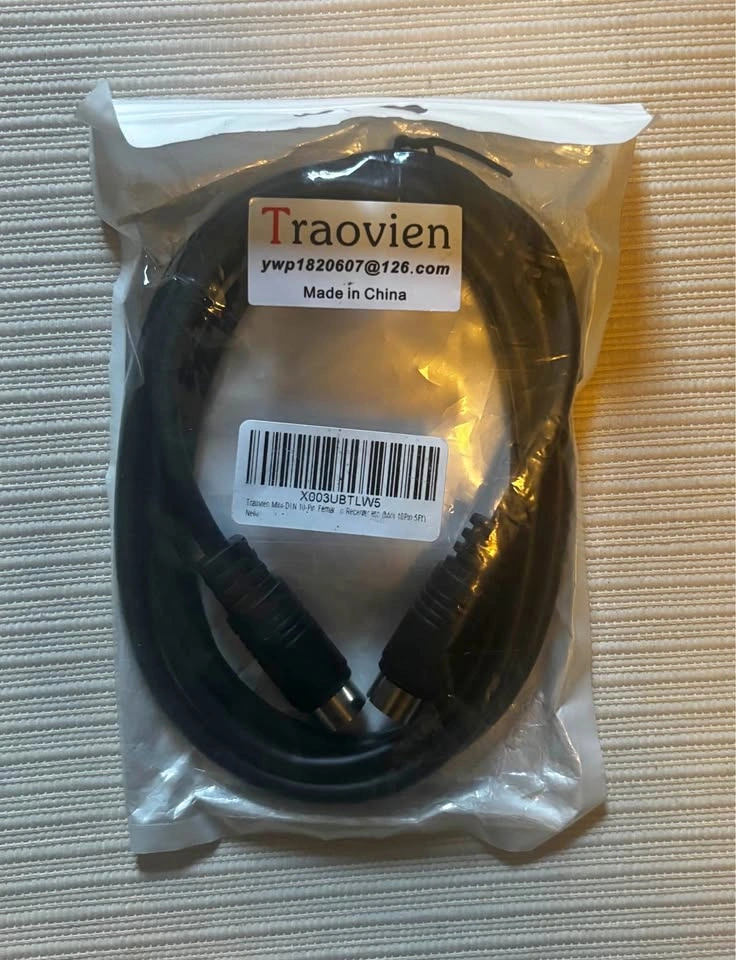 Traovien Mini-DIN 10-Pin Male to Female Cable – New in Bag