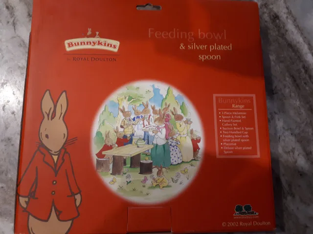 Bunnykins Feeding Bowl and Silver Plated spoon image indicator(6)