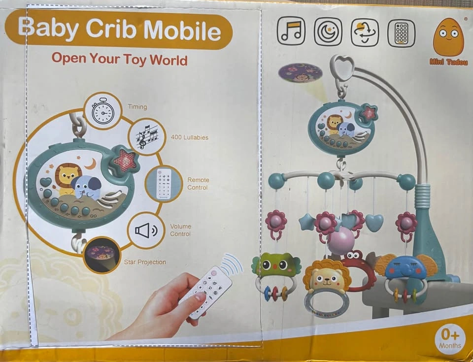 Mini Tudou Baby Crib Mobile — Musical & Star Projection