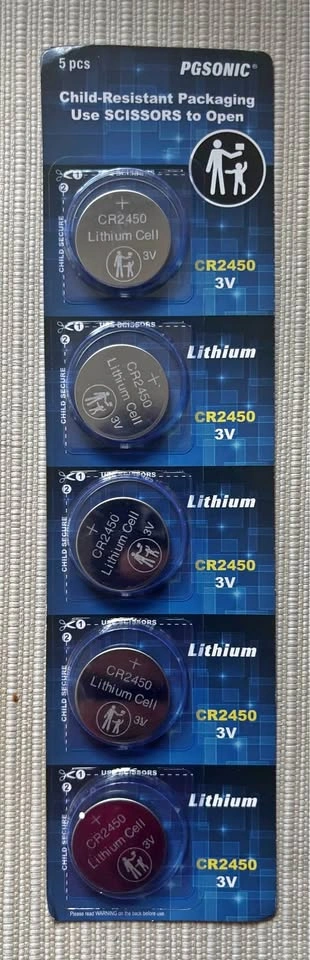 PGSONIC CR2450 3V Lithium Batteries 5-Packx4
