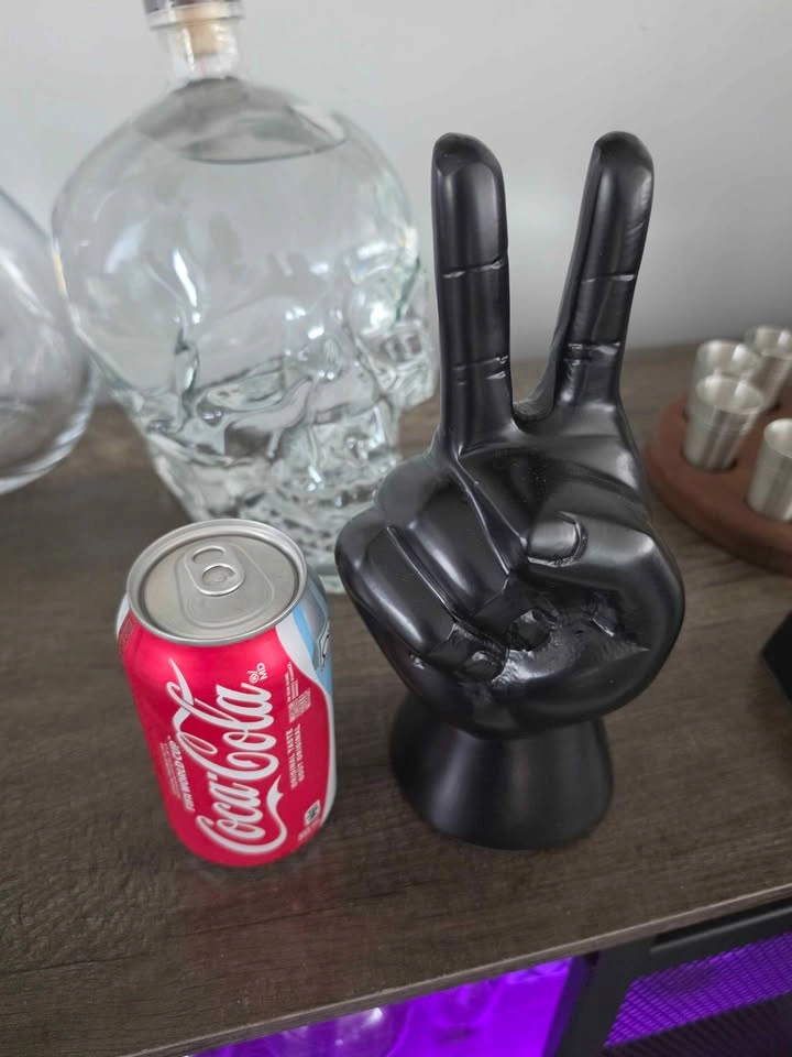 Modern Black Peace Sign Bookshelf Decor (Matching Thumbs Up Avai - photo 3