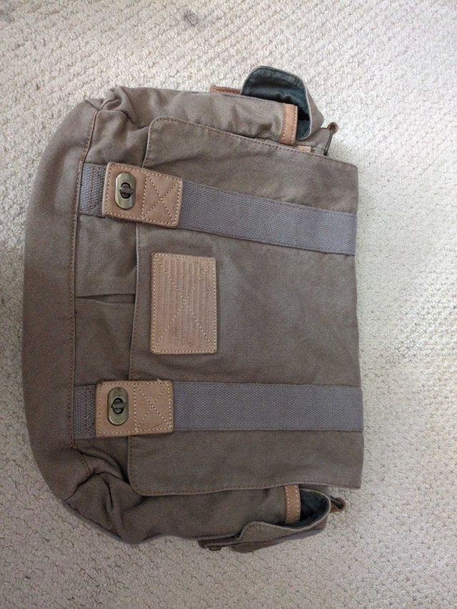 Fossil Canvas Khaki Messenger Bag