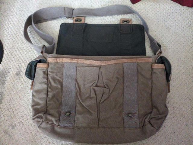Fossil Canvas Khaki Messenger Bag - photo 2