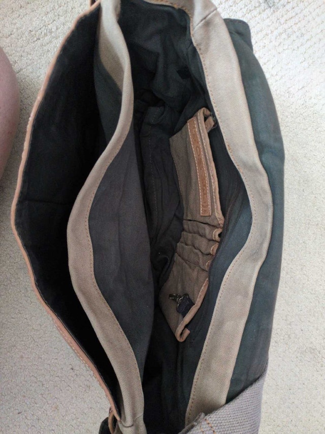 Fossil Canvas Khaki Messenger Bag - photo 3