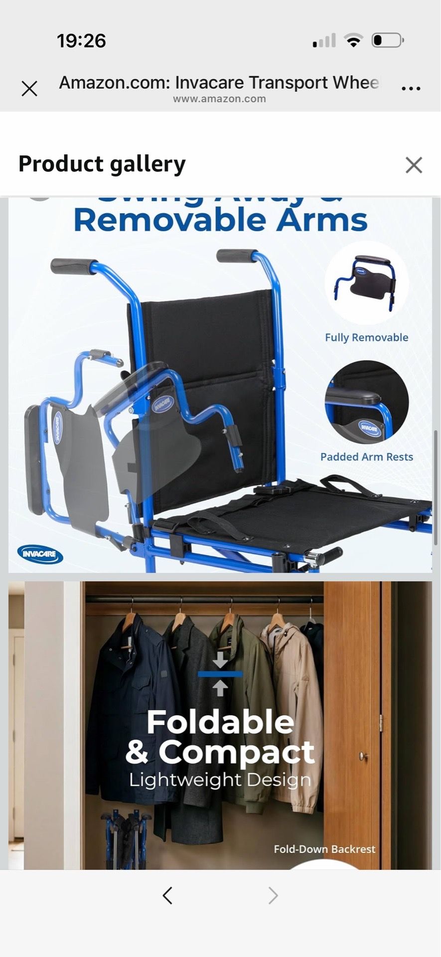 Invacare Transport Wheelchair, Lightweight & Foldable - photo 3