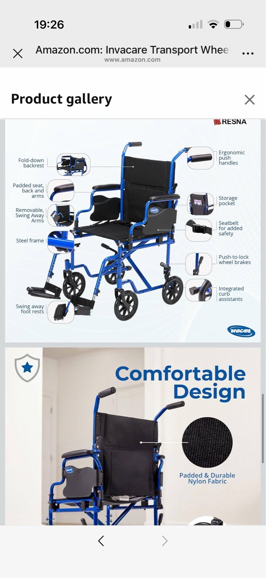 Invacare Transport Wheelchair, Lightweight & Foldable - photo 4